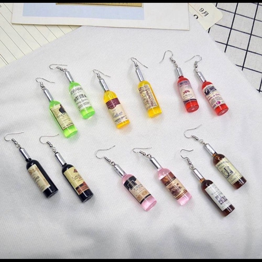 Red wine earrings - Picture 2 of 2